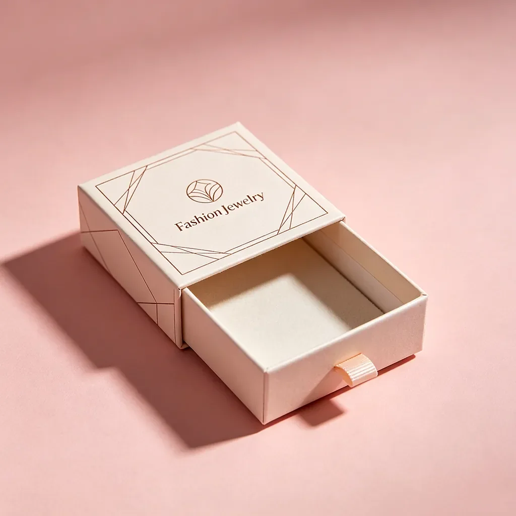 Embossed pink jewelry drawer box Fashion Jewelry brand texture Zhengyang Packaging Dongguan