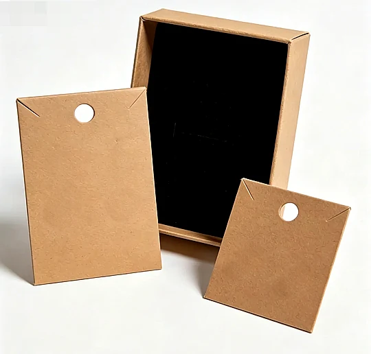 Jewelry display card closed state necklace earring ring card front view Zhengyang Packaging Dongguan China