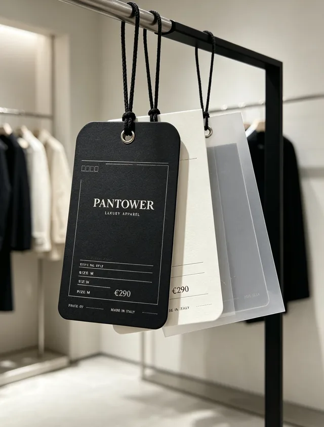 Hang tag closed state clothing tag front view Zhengyang Packaging Dongguan China - Open View