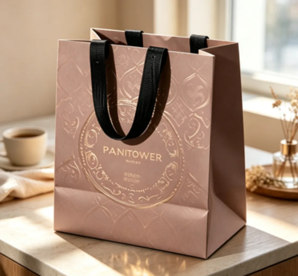Paper bag closed state shopping bag front view Zhengyang Packaging Dongguan China