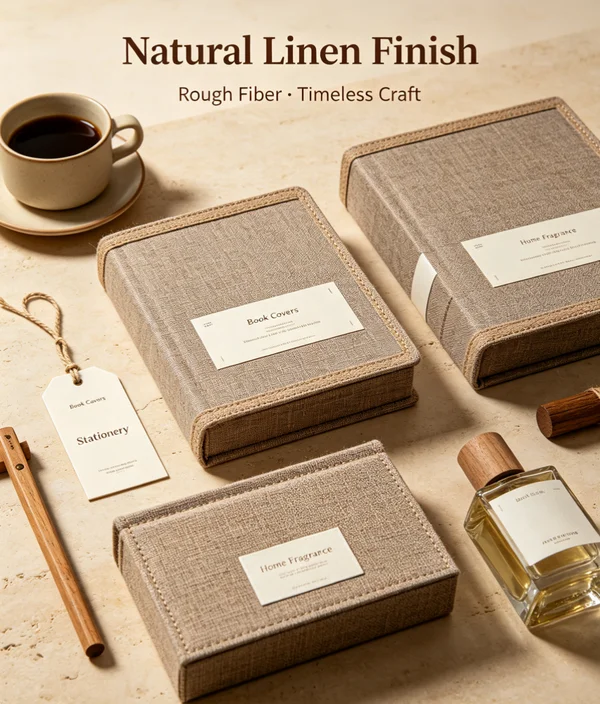 Linen texture paper material Dongguan Zhengyang Packaging packaging surface material