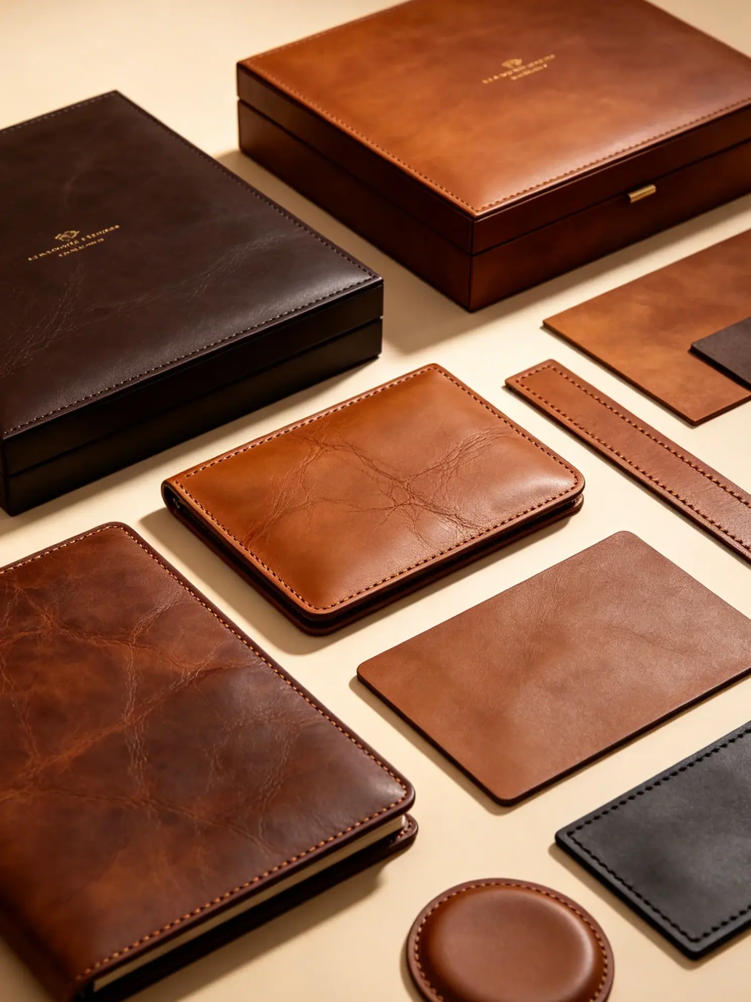 Genuine leather material natural grain premium leather Dongguan printer luxury gift boxes storage boxes