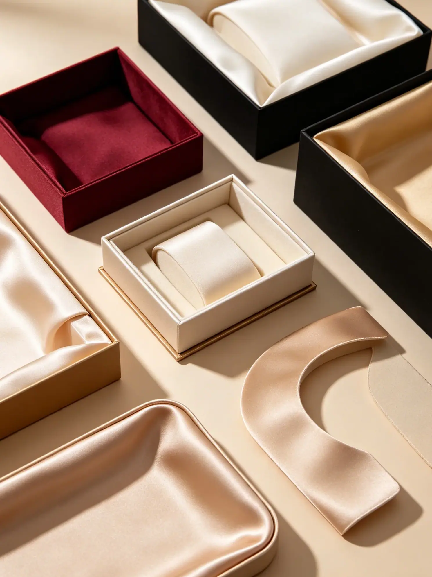 Satin fabric composite lining silky gloss premium gift box lining Dongguan printer