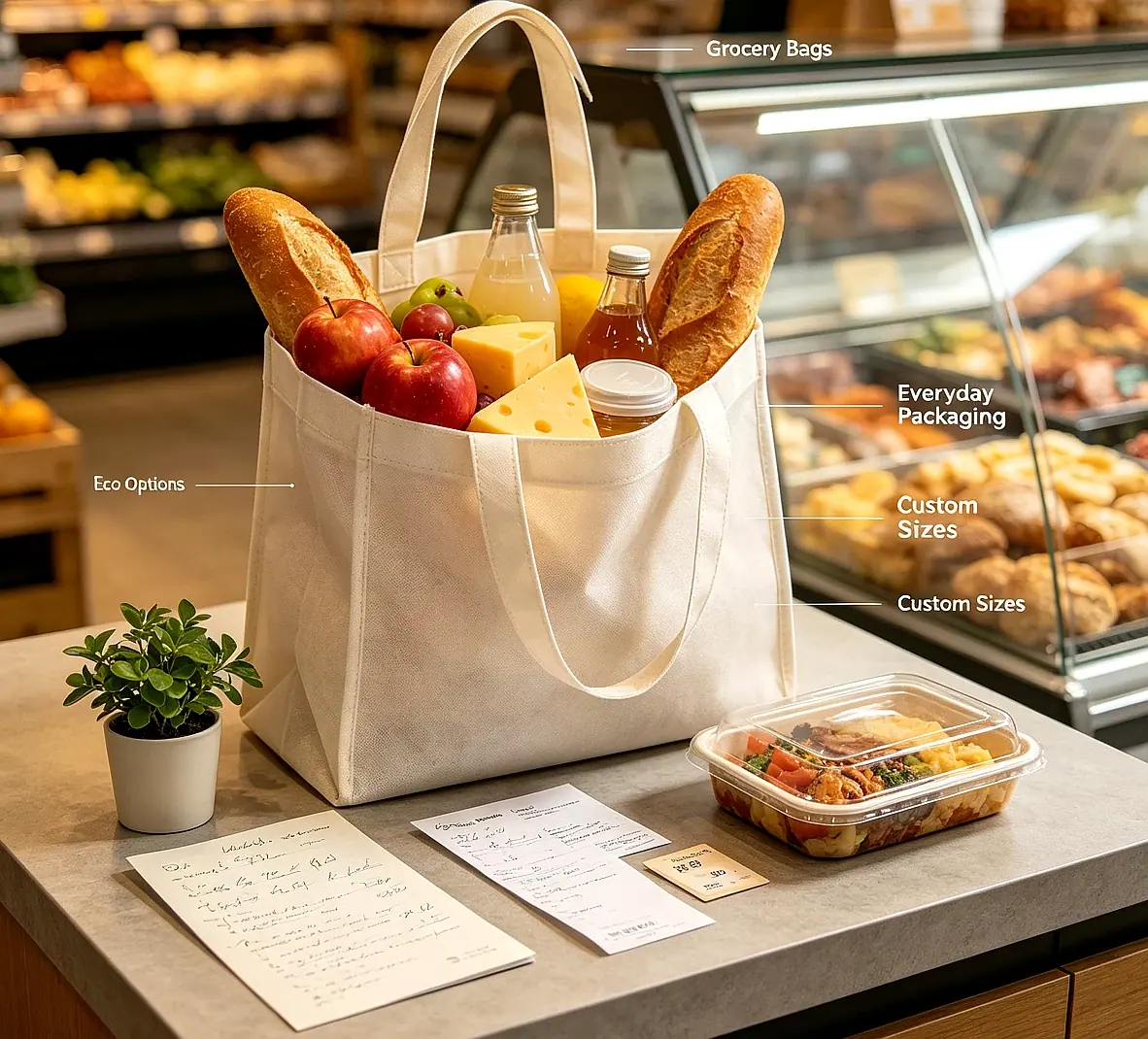 Supermarket shopping paper bag application retail bag Zhengyang Packaging Dongguan