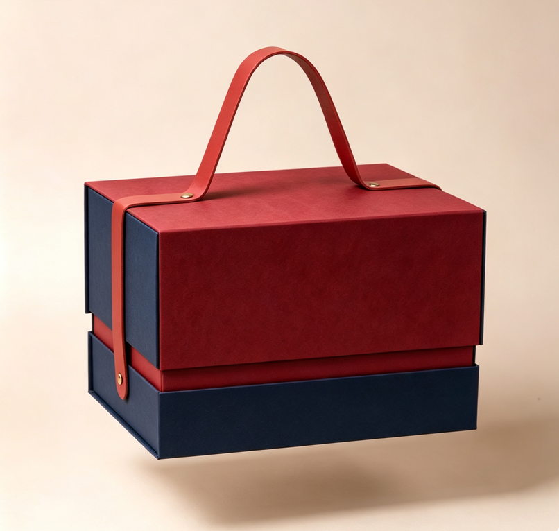 FSC certified flip top rigid box with handle Zhengyang Dongguan China