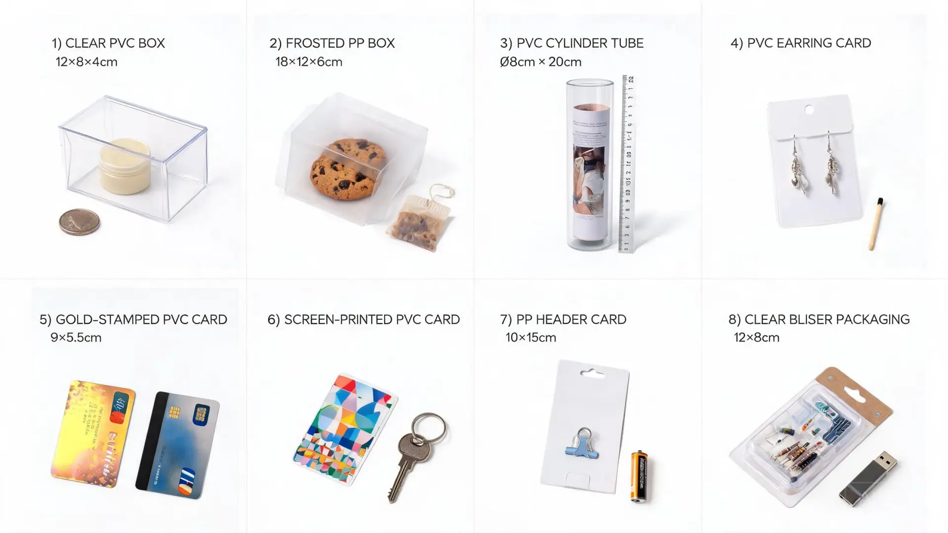 PVC plastic packaging size reference clear box blister card - Zhengyang Packaging Dongguan China