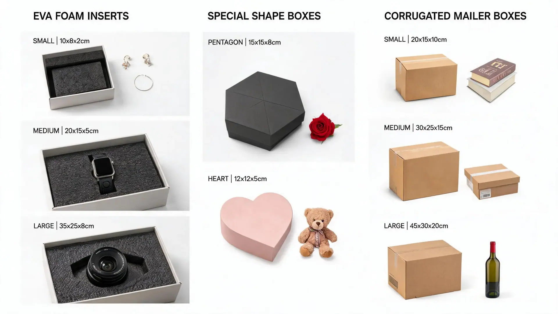 Specialty box and insert size reference EVA foam tray heart box - Zhengyang Packaging Dongguan China